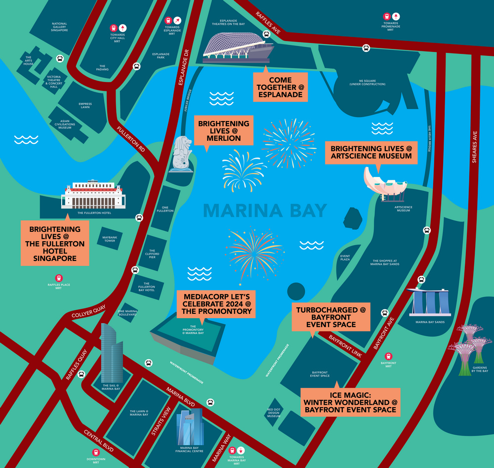 Highlights around Marina Bay at a glance